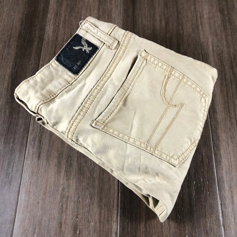 AMERICAN EAGLE OUTFITTERS Women's Juniors Beige Jegging Denim Jeans-Size 0 Short